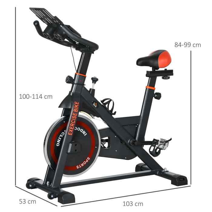 8kg Flywheel Stationary Exercise Bike - Indoor Cycling Machine with Adjustable Resistance and Handlebar - Ideal for Cardio Workouts and Fitness Training at Home