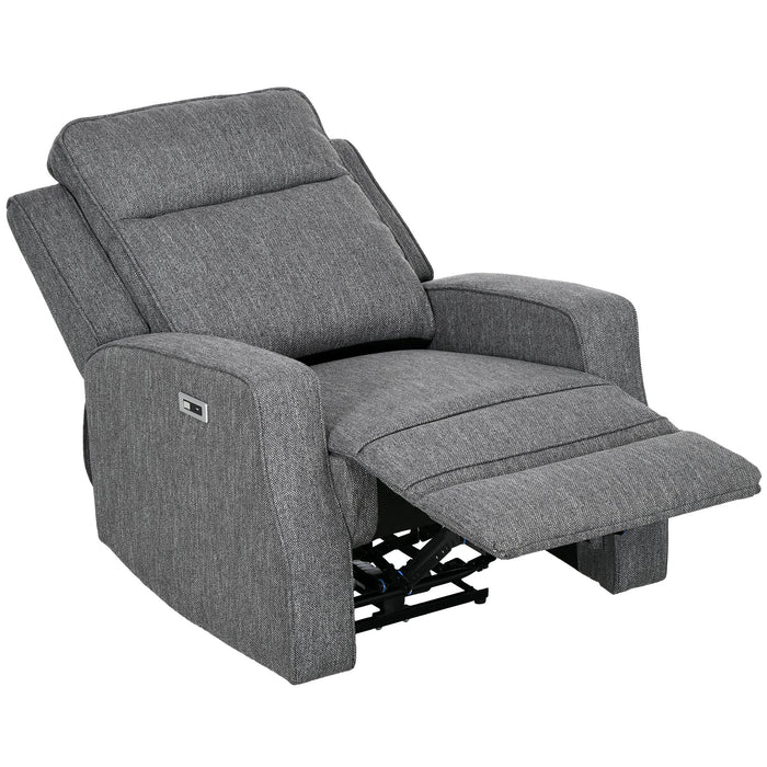 Adjustable Charcoal Grey Electric Recliner Armchair with USB Port - Cozy Armchair with Adjustable Leg Rest for Personalized Comfort - Ideal for Relaxation and Modern Living Spaces