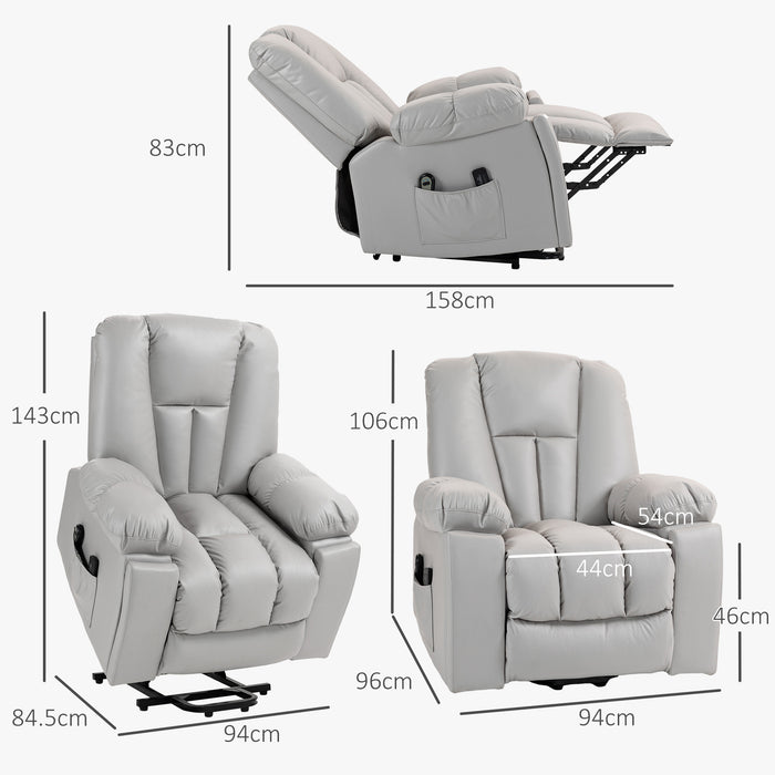 Quick-Assemble Lift Chair with Massage and Heat - Riser Recliner for Comfort and Support - Ideal for Elderly and Individuals with Mobility Issues