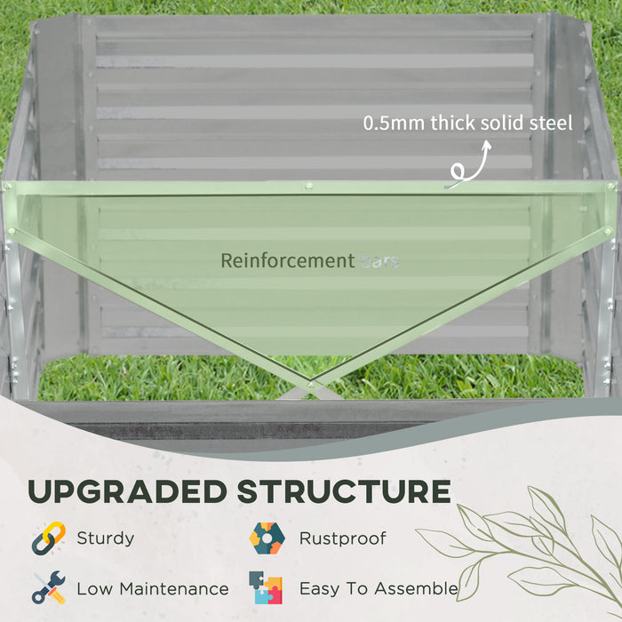 Garden Grow Raised Beds Set of 2 - Galvanised Steel Vegetable & Flower Outdoor Planters with Reinforced Rods, 180x90x59cm Size - Ideal for Urban Gardeners & Hobbyists