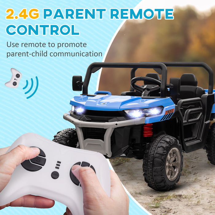 12V Dual-Seater Children's Electric Ride-On Car - Includes Electric Bucket and Remote Control - Perfect for Kids' Adventure Play