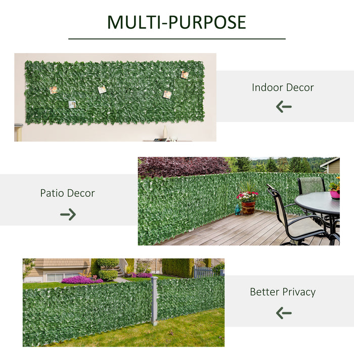 Artificial Leaf Hedge Screen - 2-Piece Privacy Fence Panel, 3M x 1M, Outdoor/Indoor, Dark Green - Ideal for Garden Decoration and Privacy Enhancement