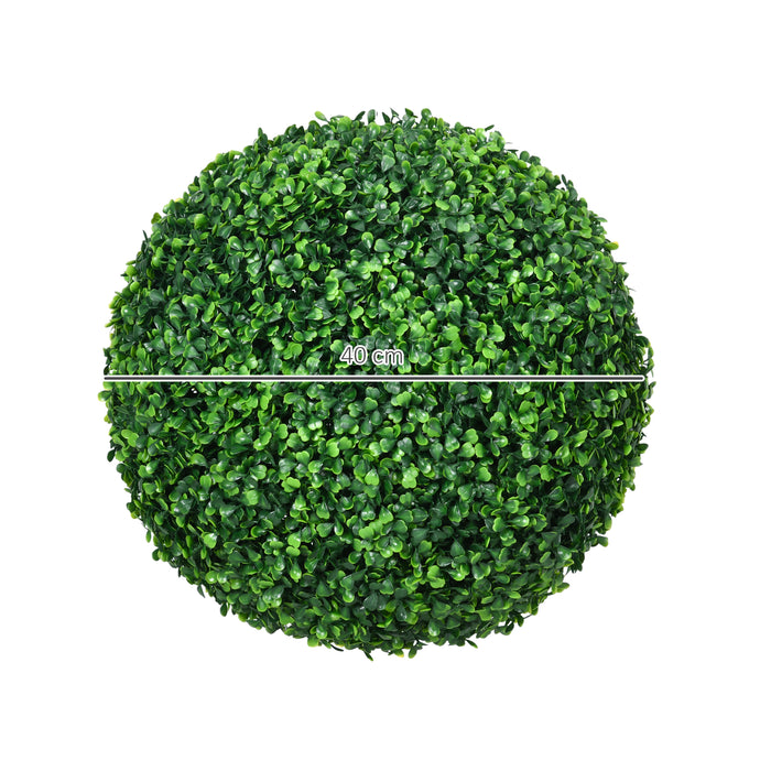 Artificial Topiary Balls Twin Pack - 40cm Faux Boxwood Decorative Spheres, Indoor/Outdoor Hanging Greenery - Home & Garden Elegant Décor Solutions