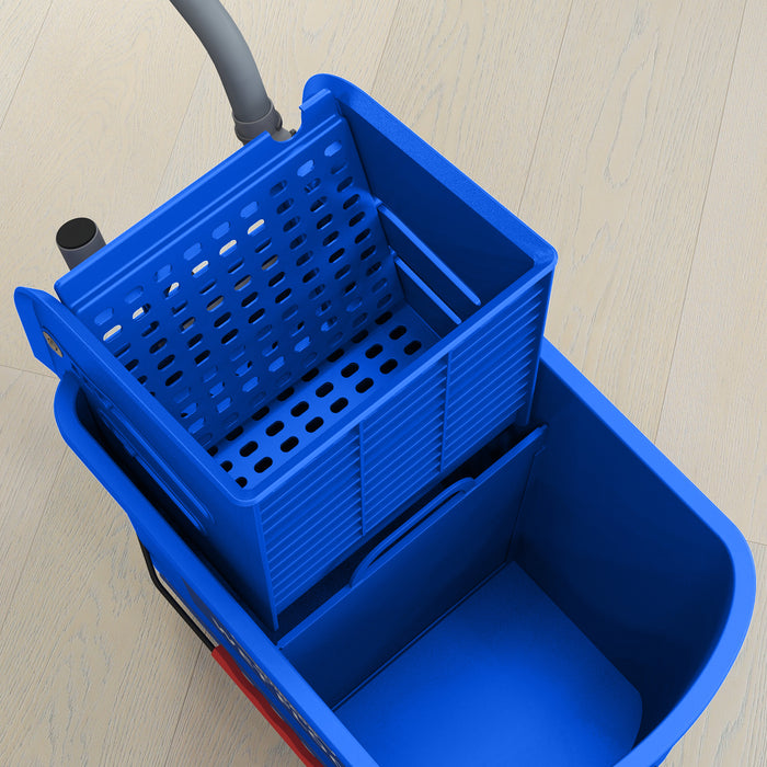 Heavy-Duty 20L Mop Bucket with Wringer - Easy Rolling Wheels for Efficient Floor Cleaning, Dual Water Compartment Design - Ideal for Home and Commercial Use