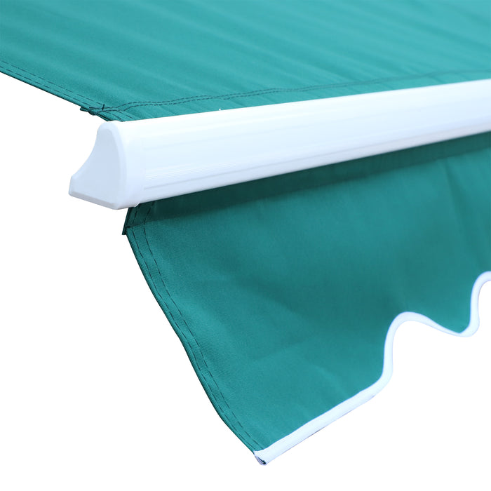 Motorised Garden Awning 3x2.5m - Electric Retractable Canopy with LED & Remote Control, Outdoor Patio Shelter - Ideal for Gardens & Patios, Manual Operation Option, Green