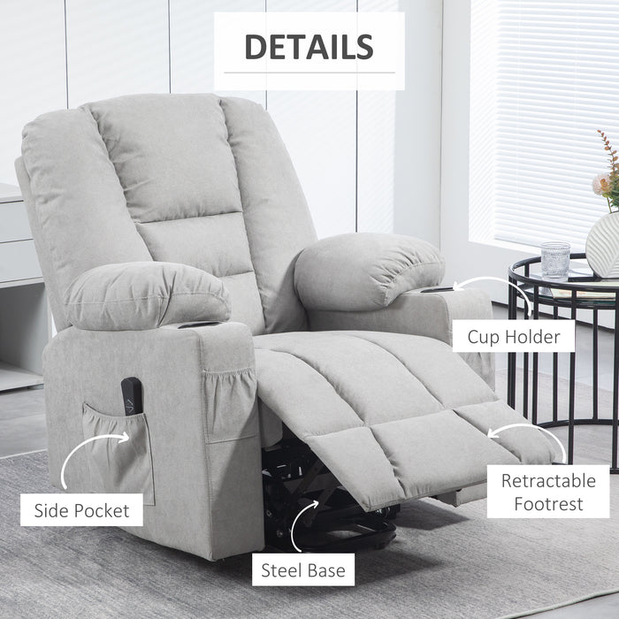 ComfortMax Elite 3050 - Fabric Upholstered Oversized Lift Chair with Remote, Side Pockets & Cup Holder - Recliner for Elderly, Enhanced Living Room Comfort