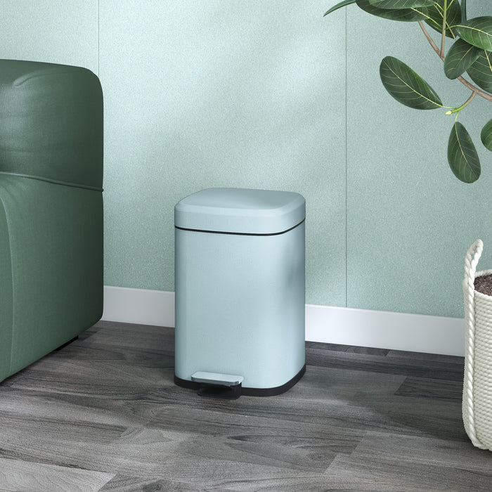 12 Litre Pedal Bin - Fingerprint Proof Kitchen Trash Can with Soft-Close Lid and Metal Construction - Ideal for Home Hygiene with Removable Inner Bucket and Foot Operation