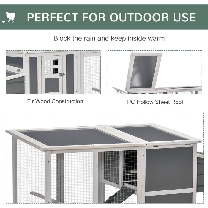 Deluxe Wooden Chicken Coop with Outdoor Run - Hen House and Poultry Cage Featuring Nesting Box and Removable Tray - Perfect for Backyard Farmers and Home Egg Production