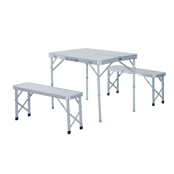 Lightweight Folding Table and Chairs Set - Portable Aluminium Camping Dining Combo for Picnic, Garden & Patio - Ideal for Outdoor BBQs and Gatherings