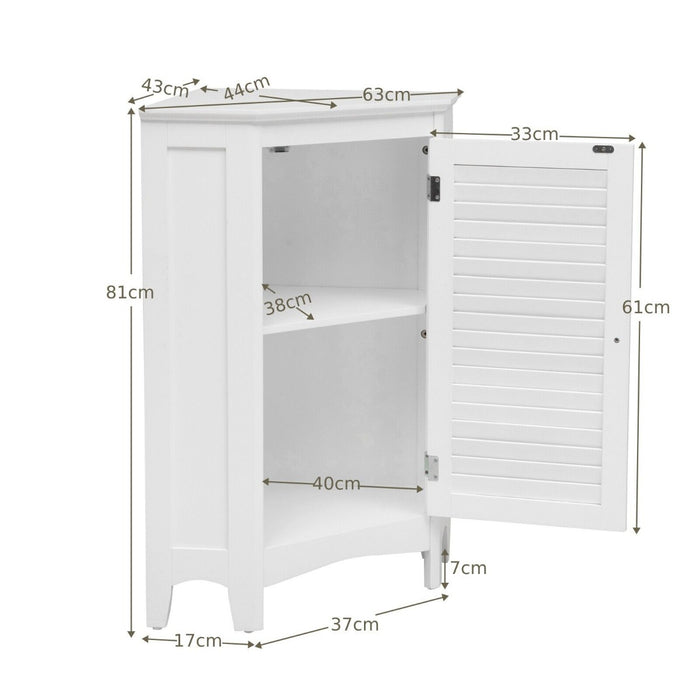 Bathroom Cabinet with Shutter Door and Adjustable Shelf