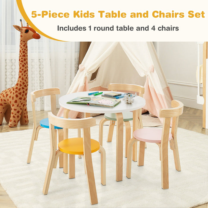 KidsZone - 5-Piece Play Table and Chair Set, Ideal for Playing, Drawing, Reading - Perfect Child-friendly Furniture for Creativity and Learning