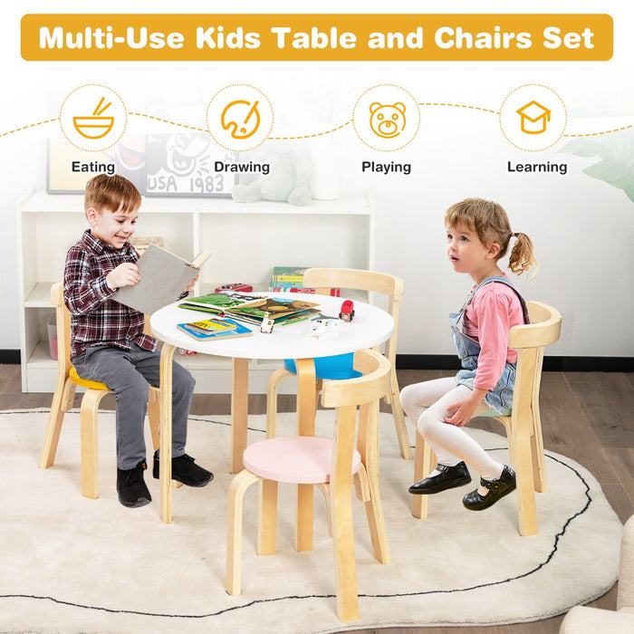 KidsZone - 5-Piece Play Table and Chair Set, Ideal for Playing, Drawing, Reading - Perfect Child-friendly Furniture for Creativity and Learning