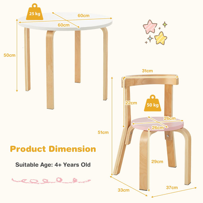 KidsZone - 5-Piece Play Table and Chair Set, Ideal for Playing, Drawing, Reading - Perfect Child-friendly Furniture for Creativity and Learning