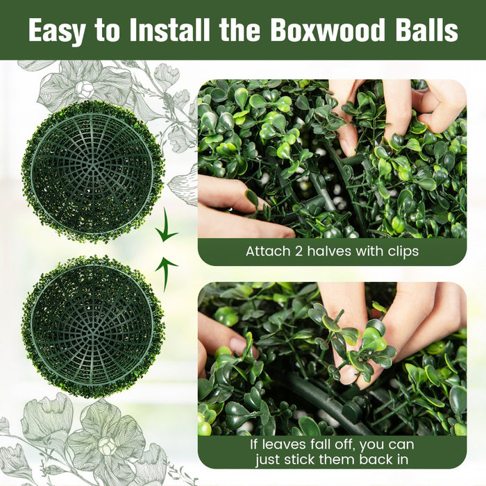 Set of 2 Artificial Topiary Balls - 48cm Faux Boxwood Design, Decorative Element - Perfect for Outdoor and Indoor Home Decor