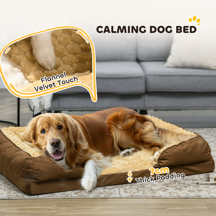 Aosom UK Calming Pet Bed - Large Dog Mattress with Removable Cover and Anti-Slip Bottom, 120x80x22cm - Soothes Anxiety, Promotes Restful Sleep for Large Breeds