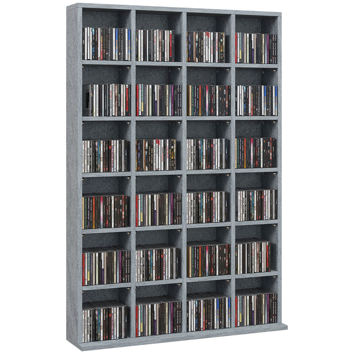 Adjustable CD Shelving Unit - 89 x 130.5 cm with Customizable Layout, Cement Grey - Ideal for Organized Media Collection