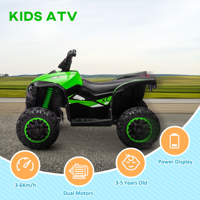 12V Electric Quad Bike for Kids - Equipped with Music & Horn Features, Ideal for Ages 3-5 - Fun Green Ride-On Toy Vehicle