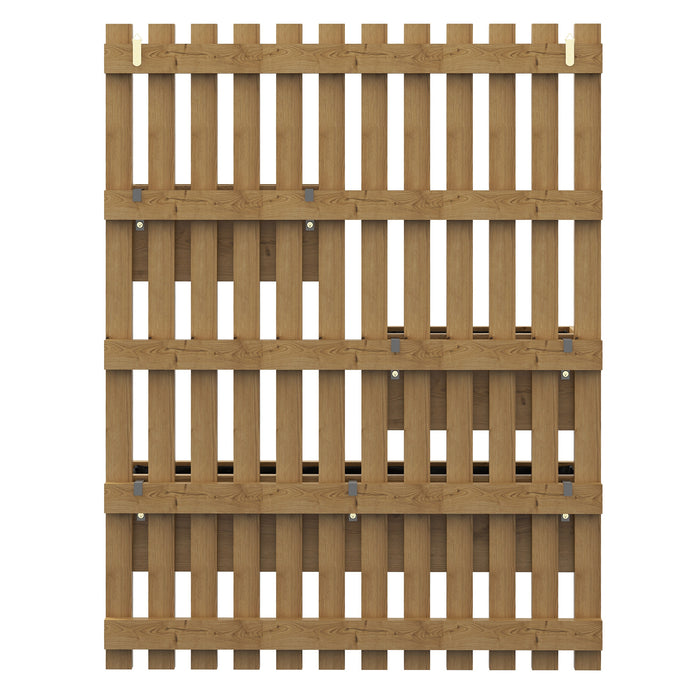 Wall-Mounted Wooden Garden Planters Set with Trellis - Drainage Holes, Movable Boxes, Carbonized Finish - Ideal for Patio Wall Raised Bed Gardening