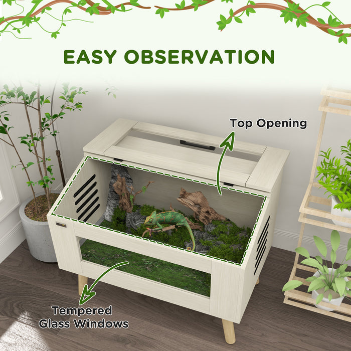 111L Reptile and Small Animal Habitat - Tempered Glass Vivarium for Enhanced Viewing - Ideal for Snakes, Lizards, Frogs, Chameleons, and Rodents