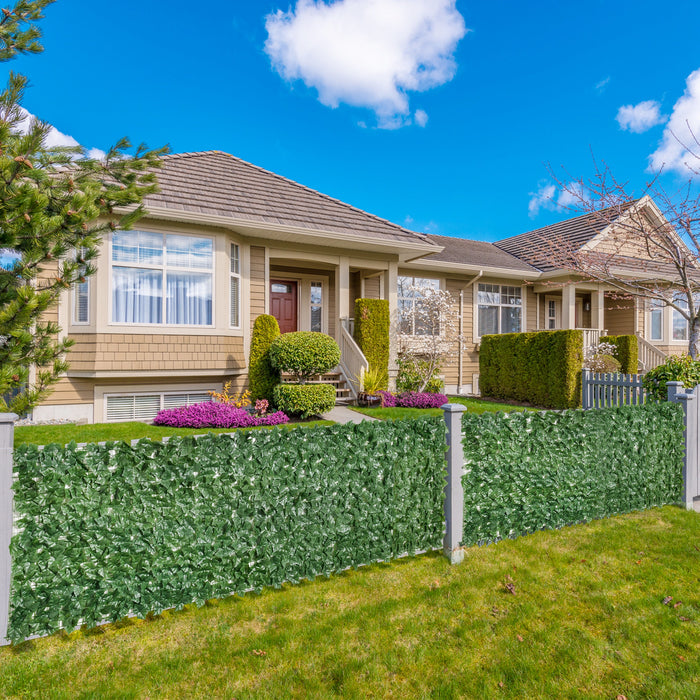 Artificial Leaf Hedge Screen - 2-Piece Privacy Fence Panel, 3M x 1M, Outdoor/Indoor, Dark Green - Ideal for Garden Decoration and Privacy Enhancement