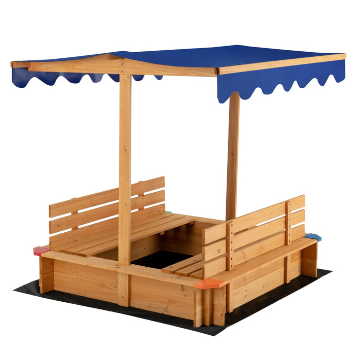 Wooden Sandbox for Kids - With Protective Canopy, Ideal for Backyard, Garden, and Lawn - Perfect Outdoor Play Equipment for Children at Home