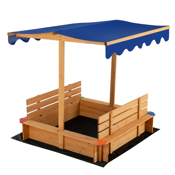 Wooden Sandbox for Kids - With Protective Canopy, Ideal for Backyard, Garden, and Lawn - Perfect Outdoor Play Equipment for Children at Home