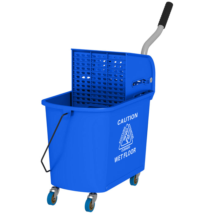 Heavy-Duty 20L Mop Bucket with Wringer - Easy Rolling Wheels for Efficient Floor Cleaning, Dual Water Compartment Design - Ideal for Home and Commercial Use