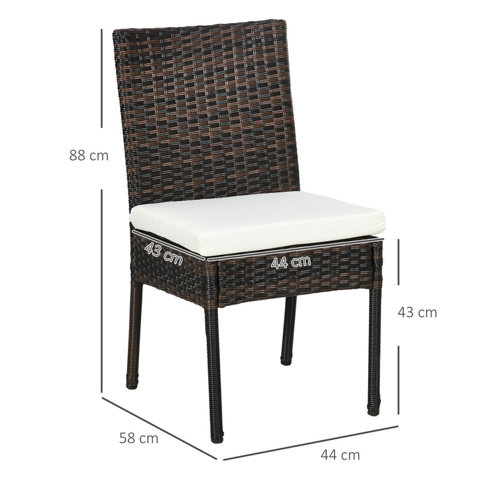 Armless Rattan Outdoor Seating for Two - Sturdy Brown Patio Chairs - Perfect for Garden Relaxation & Entertaining