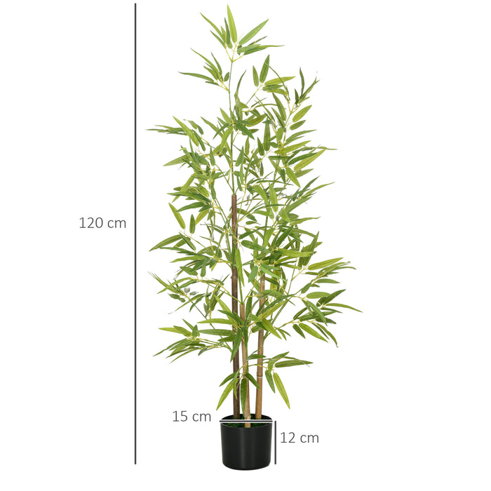 Bamboo-Style Artificial Tree - 120 cm Faux Bamboo Plant with Pot for Home Decor - Ideal for Indoor Decoration and Space Enhancement