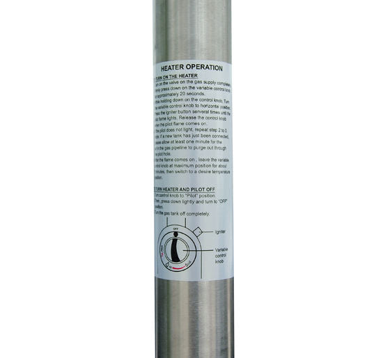 4 kW Stainless Steel Gas Patio Heater - Silver Table Top Outdoor Heat Source - Ideal for Garden Parties and Gatherings