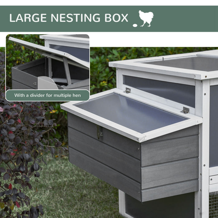 Deluxe Wooden Chicken Coop with Outdoor Run - Hen House and Poultry Cage Featuring Nesting Box and Removable Tray - Perfect for Backyard Farmers and Home Egg Production