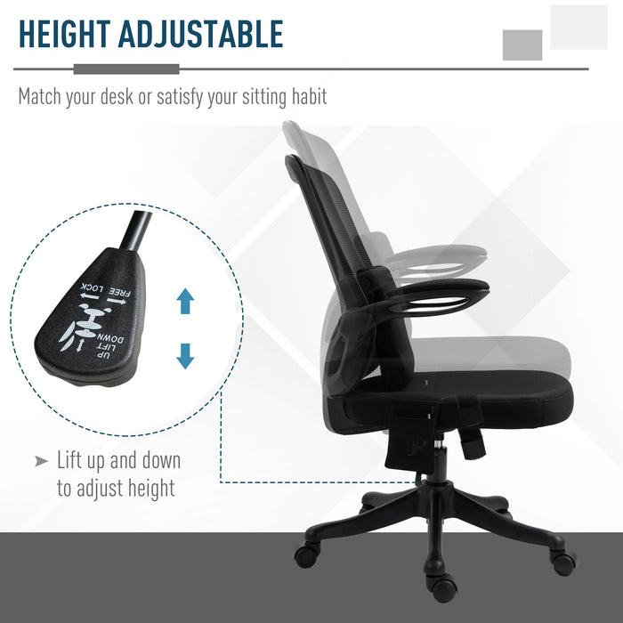 Ergonomic Executive Office Chair with 2-Point Massage - USB-Powered Lumbar Support, Breathable Mesh, 360° Swivel - Ideal for Home Office Comfort and Productivity