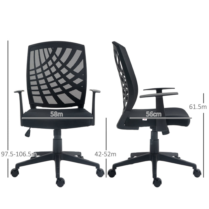 Ergonomic Mesh Desk Chair - Height Adjustable and Swivel Wheels - Comfortable Seating for Home Office Use