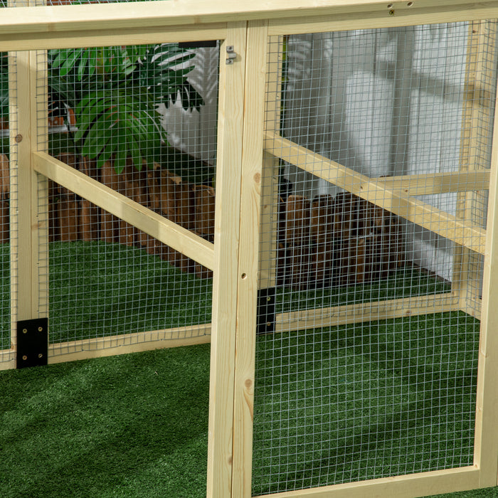 Expandable Wood Chicken Coop - Large Outdoor Run with Natural Wood Finish - Perfect for Backyard Poultry Enthusiasts