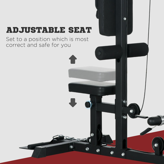 Adjustable Pull Up Station Power Tower - Chin Up, Lat Pulldowns & Multi-Function Fitness Equipment with Flip-Up Footplate - Ideal for Home Gym Strength Training