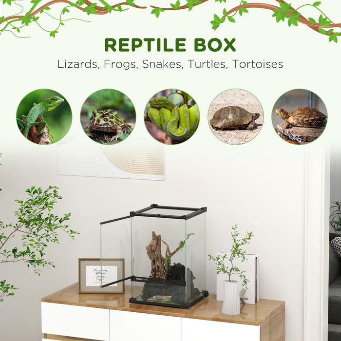 12L Vivarium - Reptile & Amphibian Terrarium with Anti-Escape Features and Ventilation - Perfect Habitat for Lizards, Frogs, Snakes, Turtles, Tortoises