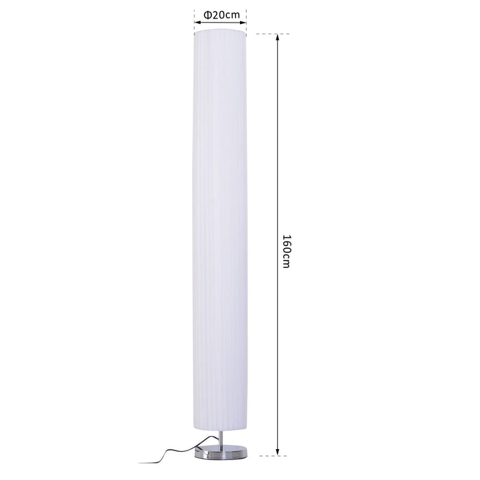 Modern Free Standing 160cm Floor Lamp - Cylindrical Polyester Fabric Shade, Ideal for Bedroom and Living Spaces - Elegant Lighting Solution for Home Study and Relaxation