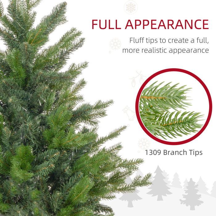 Artificial Christmas Tree 5ft with 1309 Branch Tips - Sturdy Metal Base, Lifelike Hinged Design for Holiday Decor - Perfect for Home or Office Xmas Ambiance