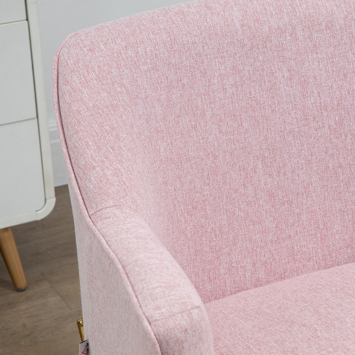 Elegant Pink Accent Chairs with Gold Legs - Plush Armchair Set for Living Room & Bedroom, Vanity Seat Duo - Ideal for Home Comfort & Café Aesthetics