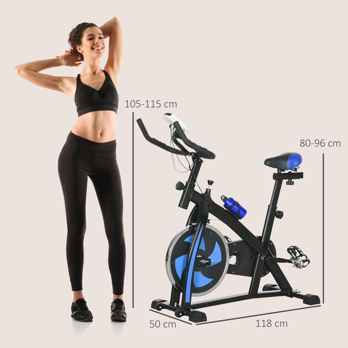 Exercise Bike - Heavy-Duty Indoor Stationary Cycling Machine with Adjustable Seat & Resistance - Ideal Home Gym Equipment for Cardio Workout and Fitness Training