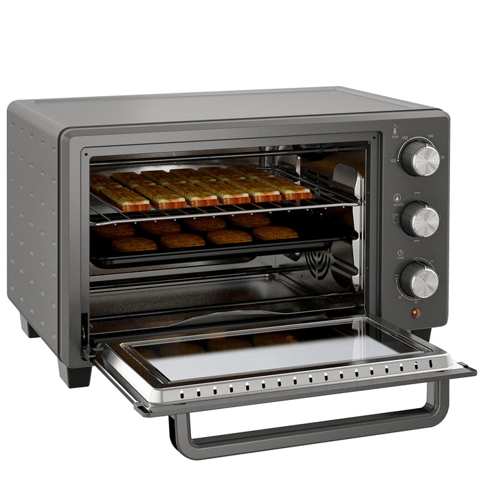 21L Mini Oven with Electric Grill - Toaster Oven with Adjustable Temperature & Timer, Includes Baking Tray and Wire Rack, 1400W - Ideal for Small Kitchens & Quick Meals