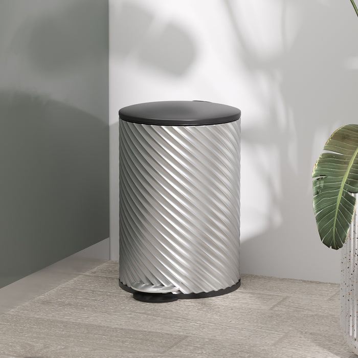 Stainless Steel 20L Kitchen Trash Can - Soft-close Lid & Fingerprint-Proof Pedal Bin - Ideal for Home & Office Waste Management With Removable Bucket