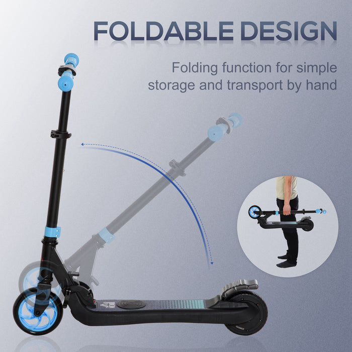 HOMCOM Folding Electric Scooter Adult E Scooter, 120W, with Rear Wheel Brake, 8km/h Maximum Speed, for Ages 6+ Years Old, Sky Blue | Aosom UK