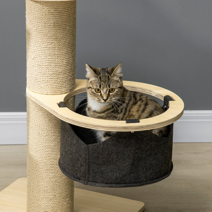 84cm Cozy Perch Cat Tree - Kitty Activity Center with Hammock, Cushioned Bed, and Jute Scratching Post - Ideal for Sleep and Play