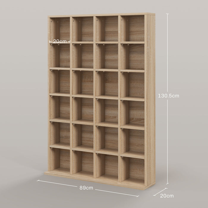 Adjustable CD Storage Unit - Spacious 89 x 130.5 cm Shelving Solution with Natural Wood Finish - Ideal Organizer for Music Enthusiasts and Collectors