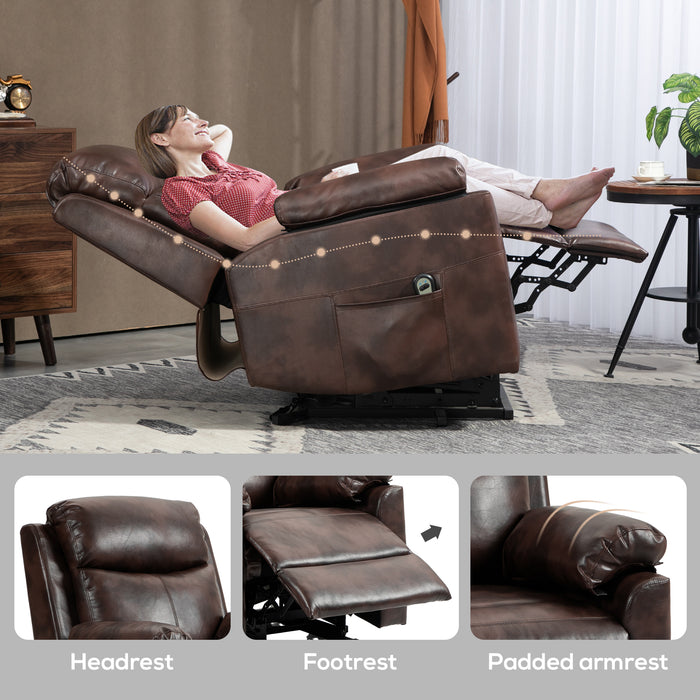 ElderComfort 7450 - Motorized Lift Recliner with Side Storage and Durable Pocket Springs - Easy Mobility Aid for Seniors