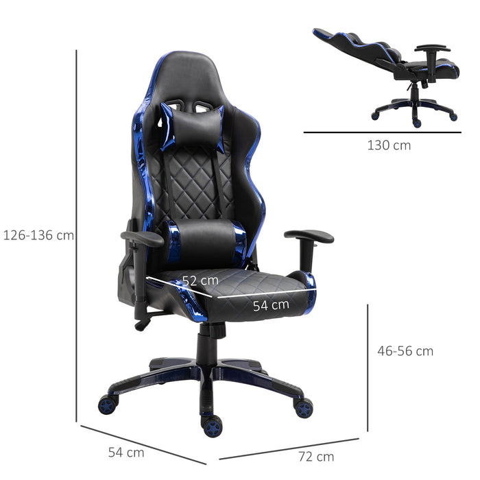 Ergonomic Holographic Stripe Gaming Chair - PU Leather, 360° Swivel, High Back with Lumbar & Neck Pillows - Designed for Gamers and Comfort-Seeking Professionals