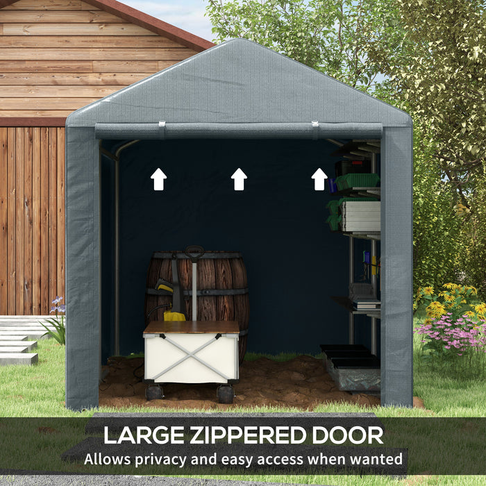 Garden Storage Shed Tent 1.6 x 2.2m - Includes Accessories, Dark Grey - Ideal Outdoor Organizer for Tools and Equipment