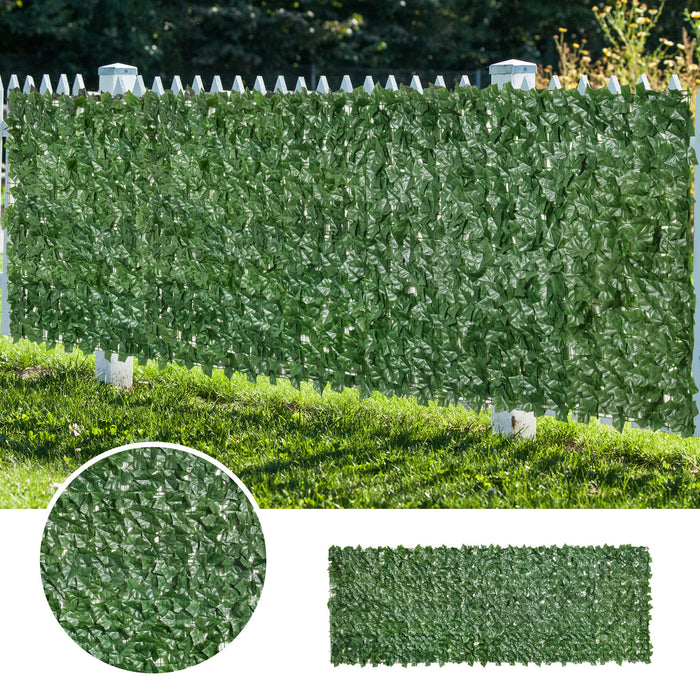 Artificial Leaf Hedge Screen - 2-Piece Privacy Fence Panel, 3M x 1M, Outdoor/Indoor, Dark Green - Ideal for Garden Decoration and Privacy Enhancement