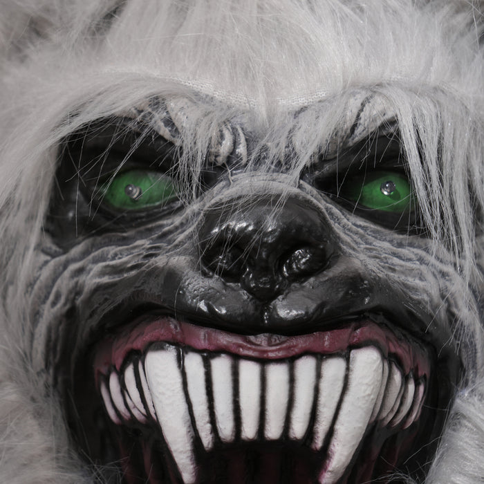 Outdoor Halloween Animatronic Skeleton Werewolf - 83" Sound-Activated Decoration with Light-Up Eyes & Eerie Sound Effects - Perfect for Haunted House and Spooky Lawn Displays